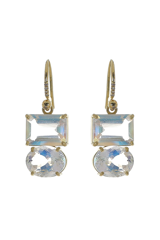 Rainbow Moonstone Gemmy Gem Earrings