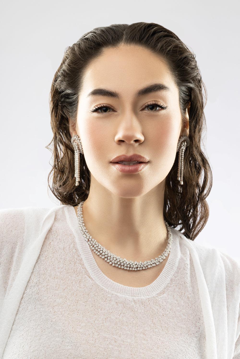 Y-Couture Drop Earrings-WHITE GOLD-JEWELRYFINE JEWELEARRING-YEPREM JEWELLERY