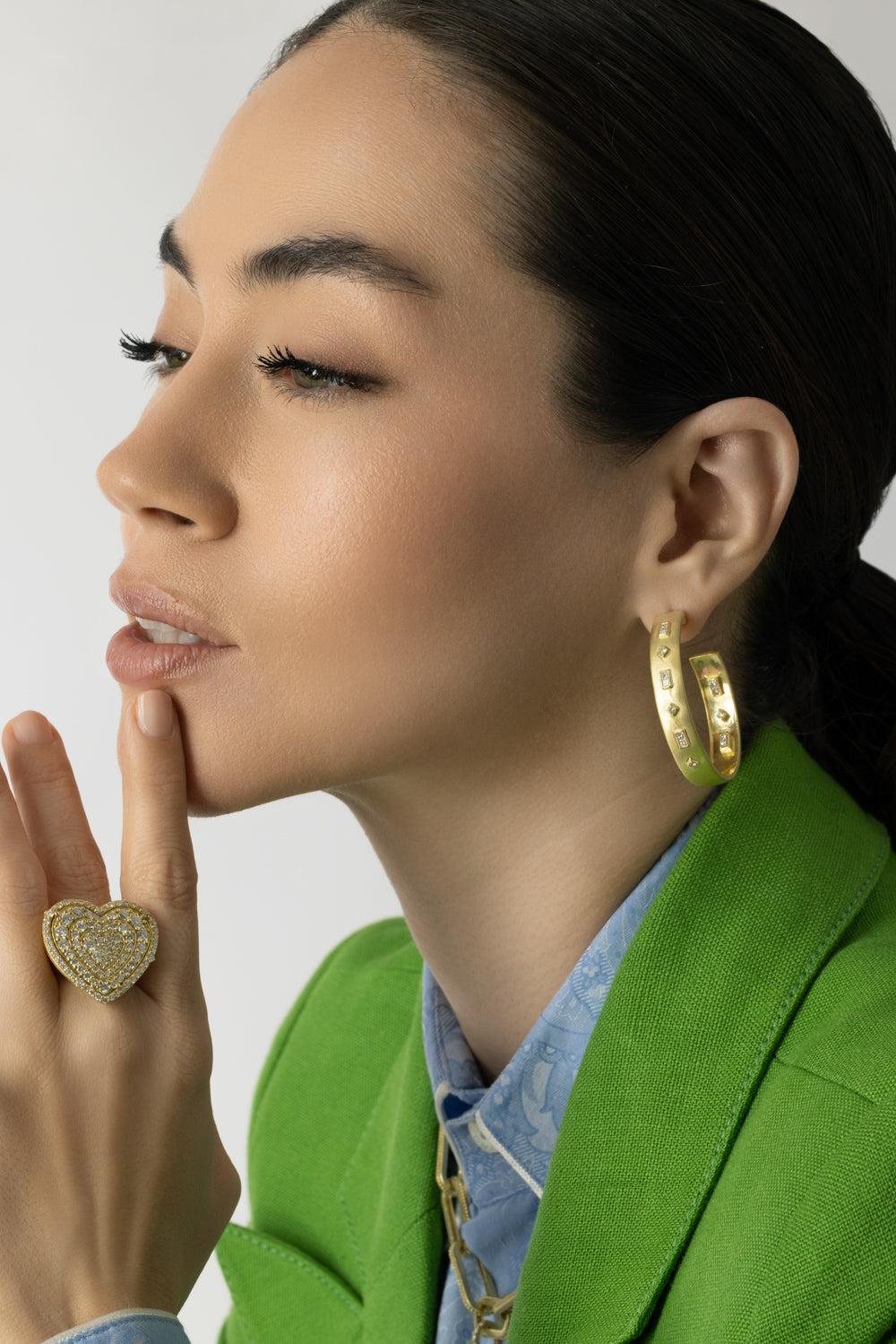 White Diamond Heart Ring-YELLOW GOLD-7.5-JEWELRYFINE JEWELNECKLACE O-TANYA FARAH