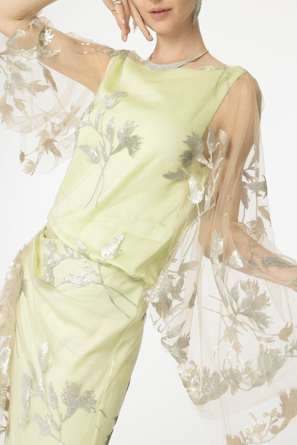 ERDEM: Short Sleeve Drape Gown