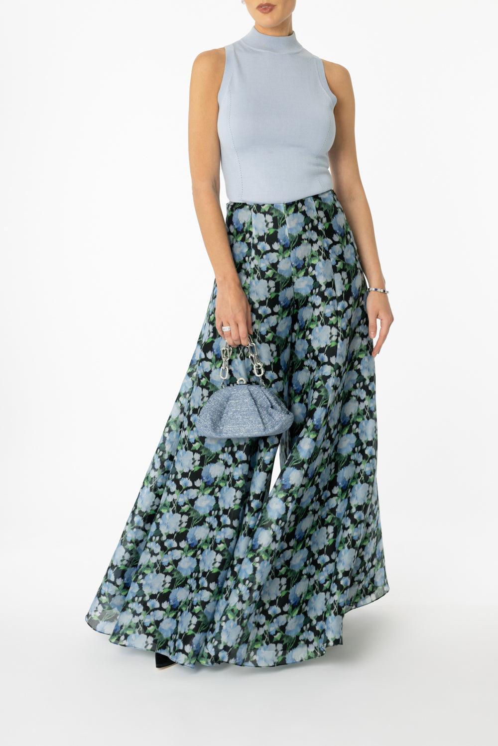 Palazzo Pant-BLUEMLTI-2-CLOTHINGPANTWIDE LEG-CAROLINA HERRERA