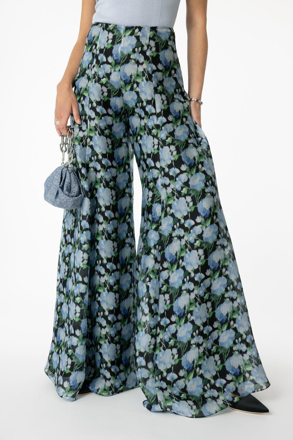Palazzo Pant-BLUEMLTI-2-CLOTHINGPANTWIDE LEG-CAROLINA HERRERA