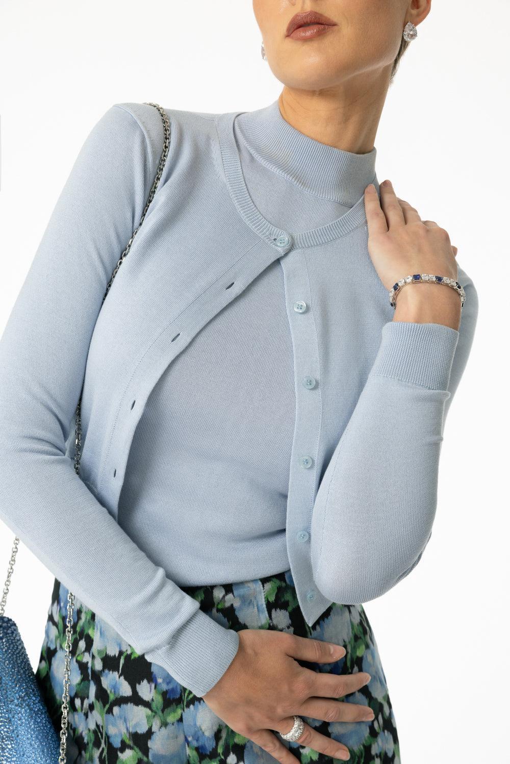 Long Sleeve Cardigan-CELESTE-S-CLOTHINGTOPCARDIGAN-CAROLINA HERRERA