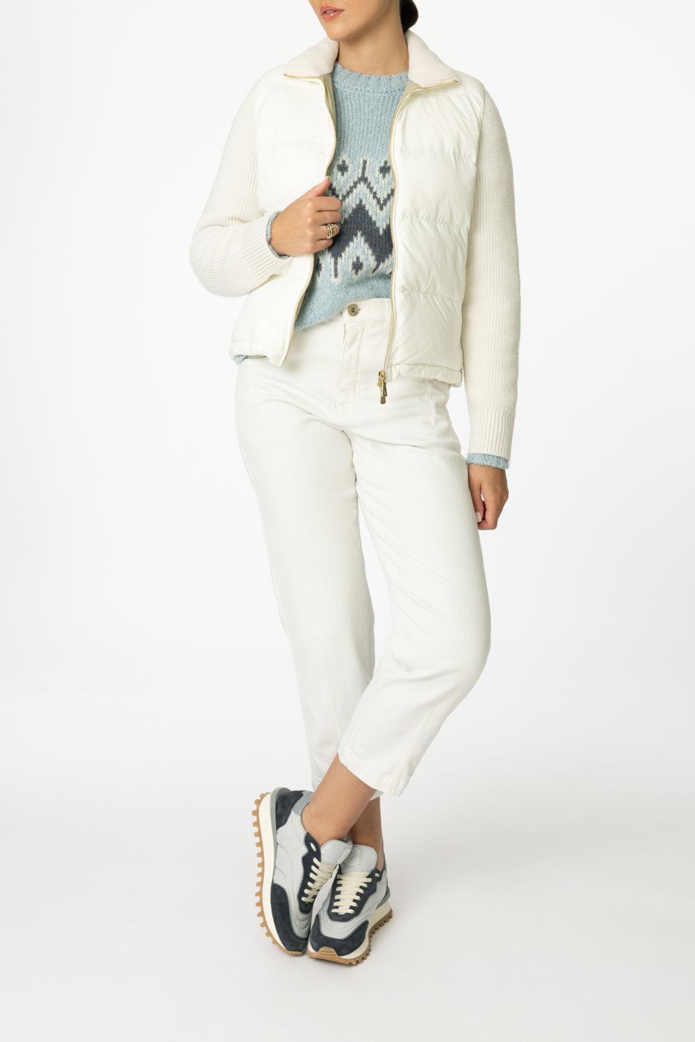 Long Sleeve Zip Vest-WHITE-XS-CLOTHINGJACKETVESTS-ELEVENTY