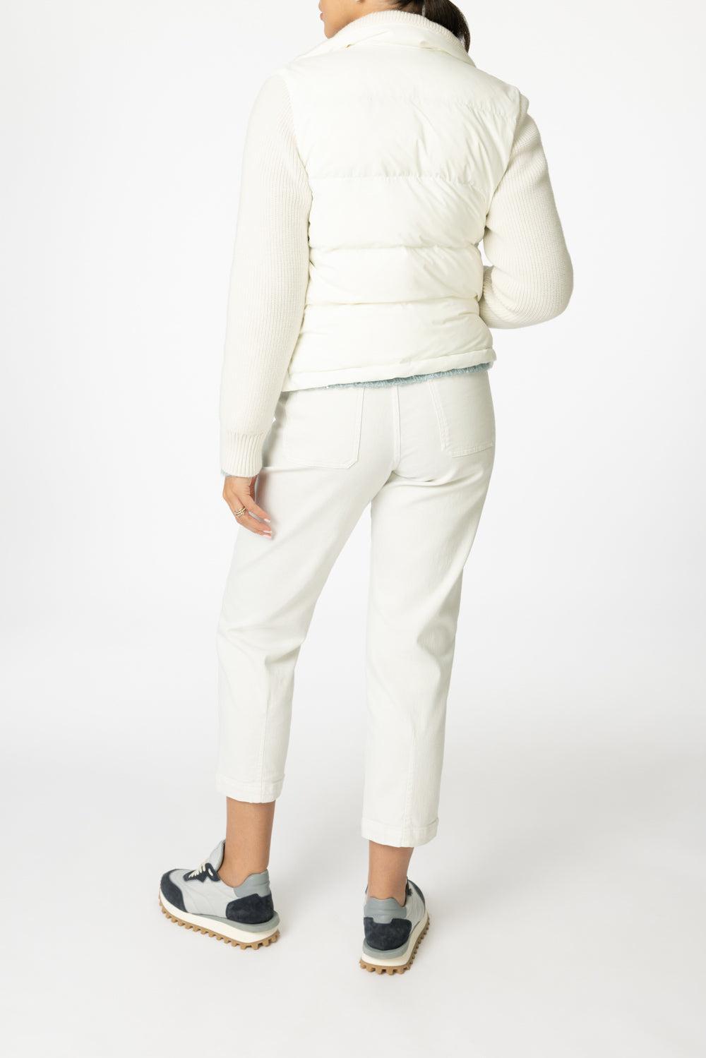 Long Sleeve Zip Vest-WHITE-XS-CLOTHINGJACKETVESTS-ELEVENTY