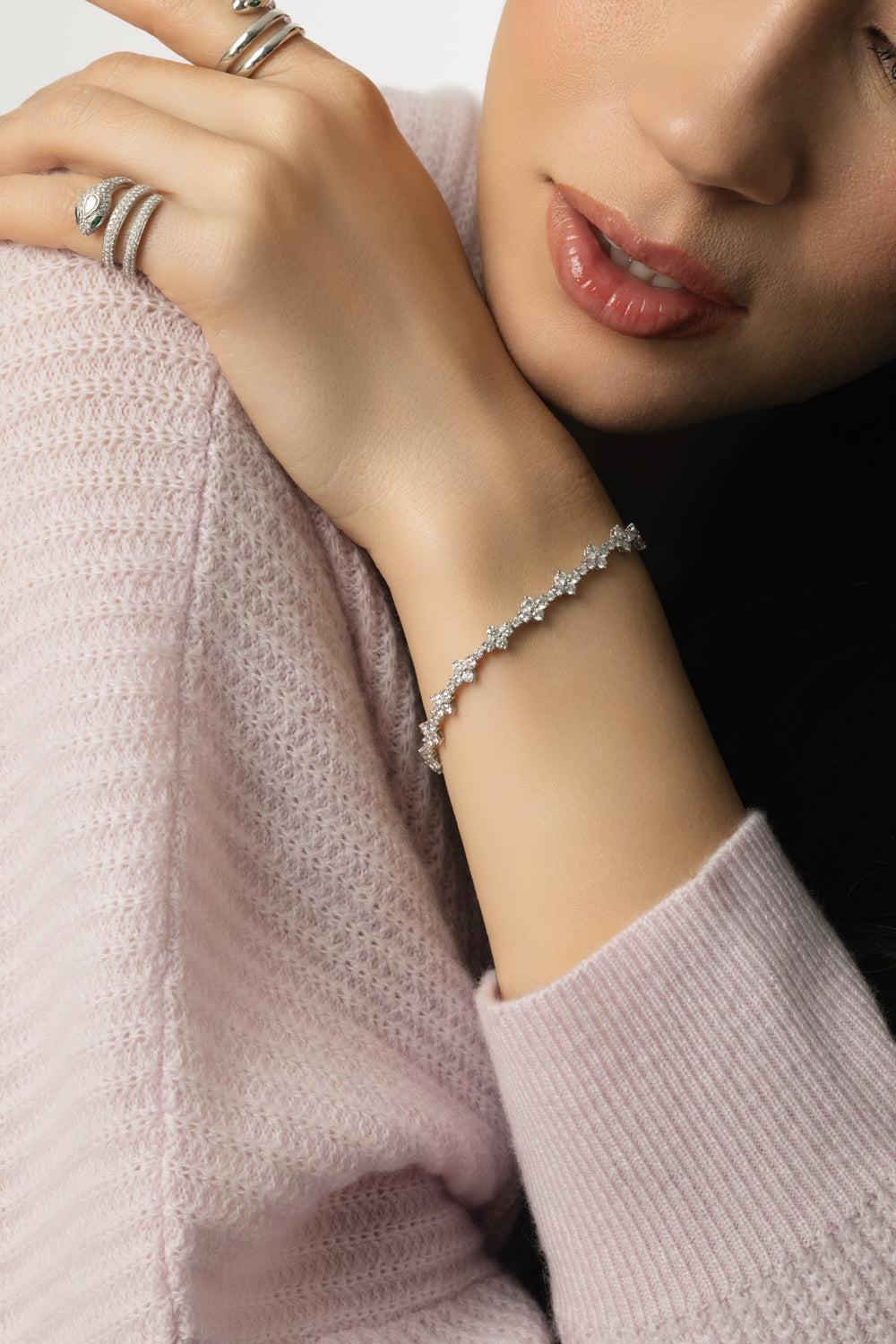 Vivi Diamond Tennis Bracelet-WHITE GOLD-JEWELRYFINE JEWELBRACELET O-ANITA KO