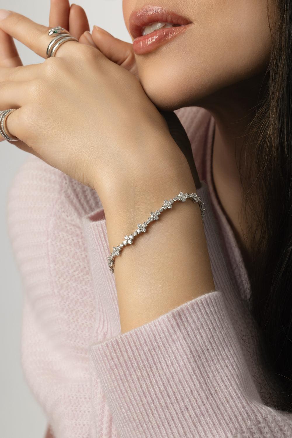 Vivi Diamond Tennis Bracelet-WHITE GOLD-JEWELRYFINE JEWELBRACELET O-ANITA KO