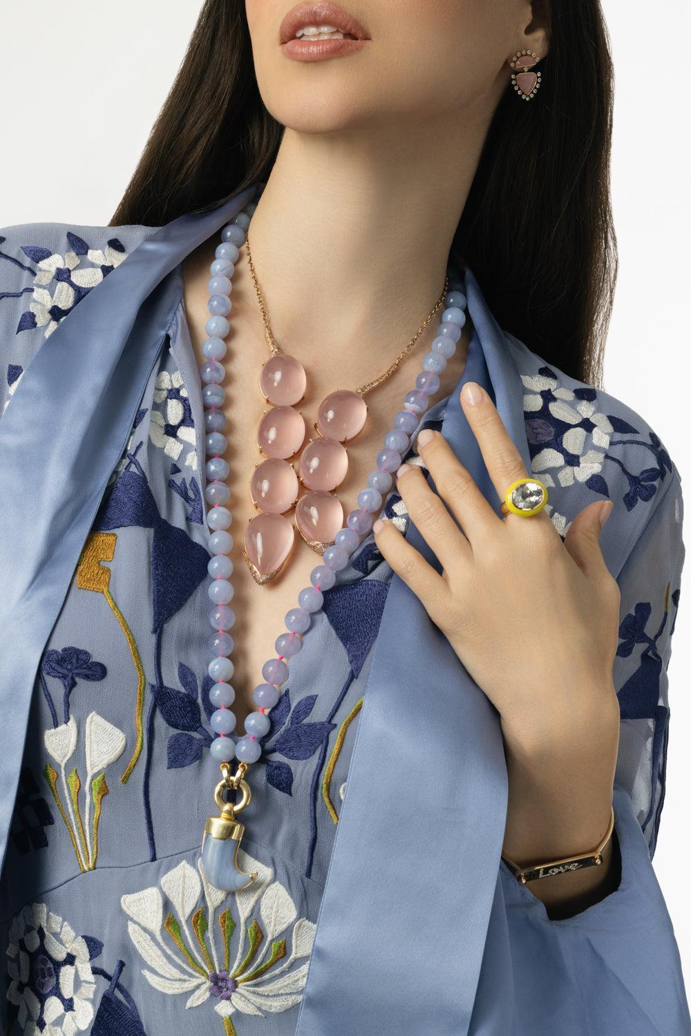 Pink Sapphire Brique Necklace-ROSE GOLD-JEWELRYFINE JEWELNECKLACE O-ROBINSON PELHAM