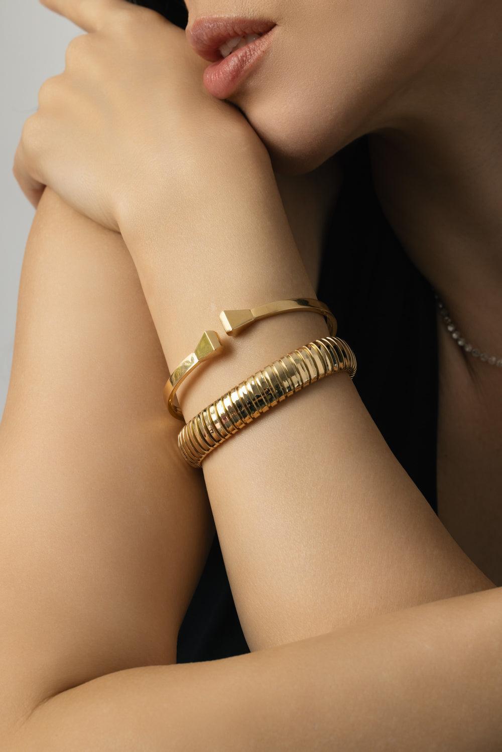 Il Serpentine Triple Coil Bracelet-YELLOW GOLD-JEWELRYFINE JEWELBRACELET O-SIDNEY GARBER