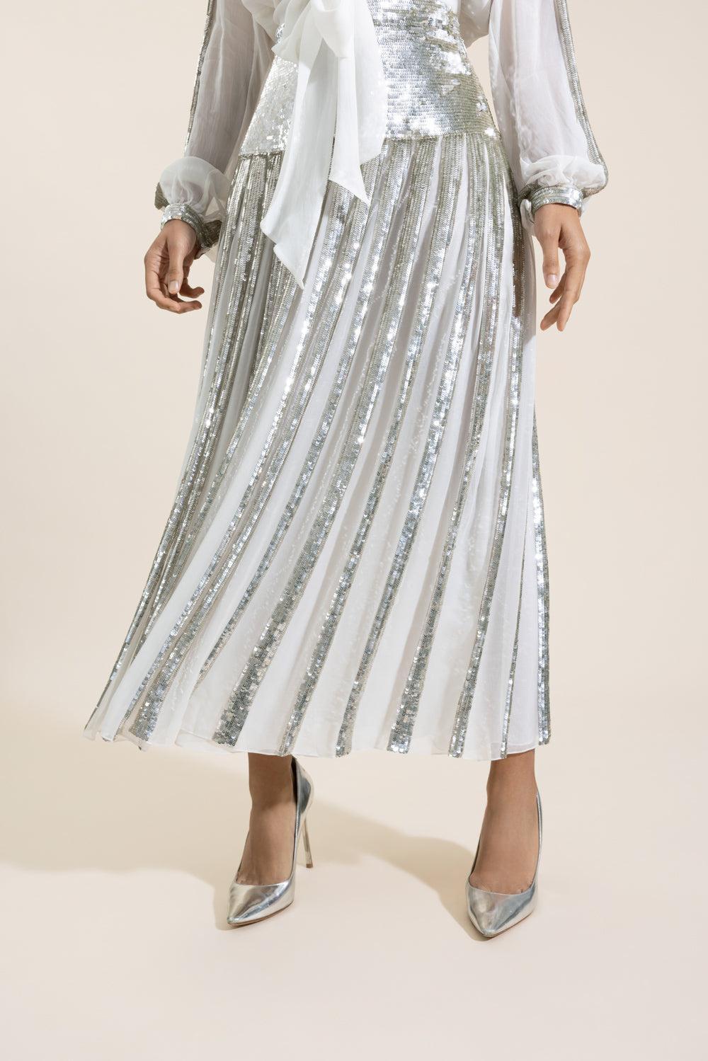 Filigree Skirt-SILVER-4-CLOTHINGSKIRTMAXI-TEMPERLEY LONDON