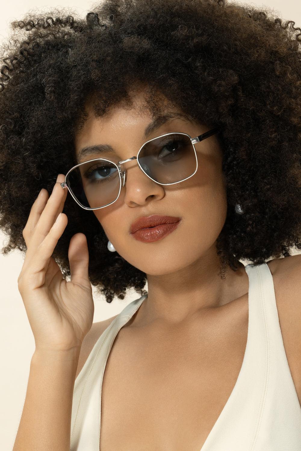 Square Sunglasses-SILVER-ACCESSORIESUNGLASSES-PRADA