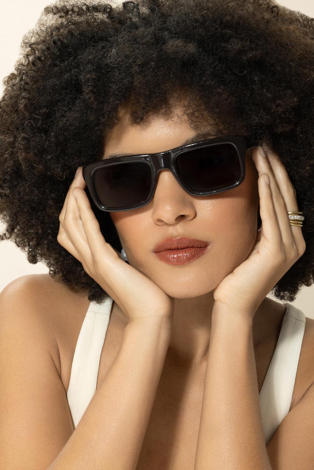 Rectangle Sunglasses-BROWN-ACCESSORIESUNGLASSES-PRADA