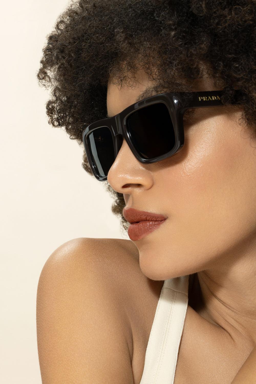 Rectangle Sunglasses-BROWN-ACCESSORIESUNGLASSES-PRADA