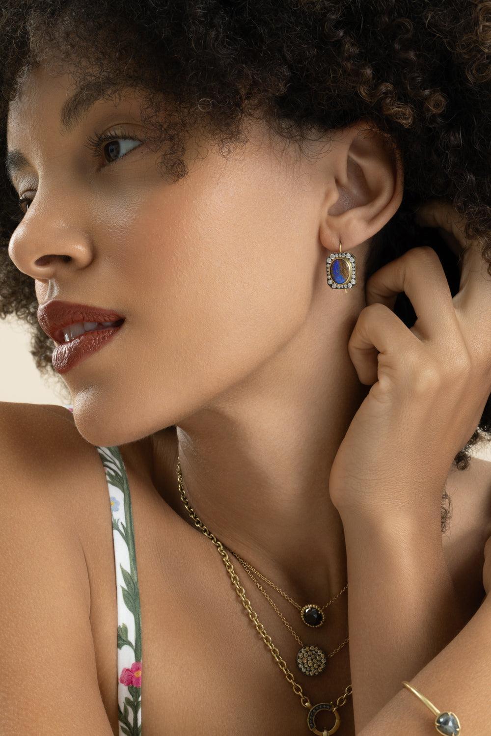 Diamond Opal Renee Earrings-YELLOW GOLD-JEWELRYFINE JEWELEARRING-SYLVA & CIE