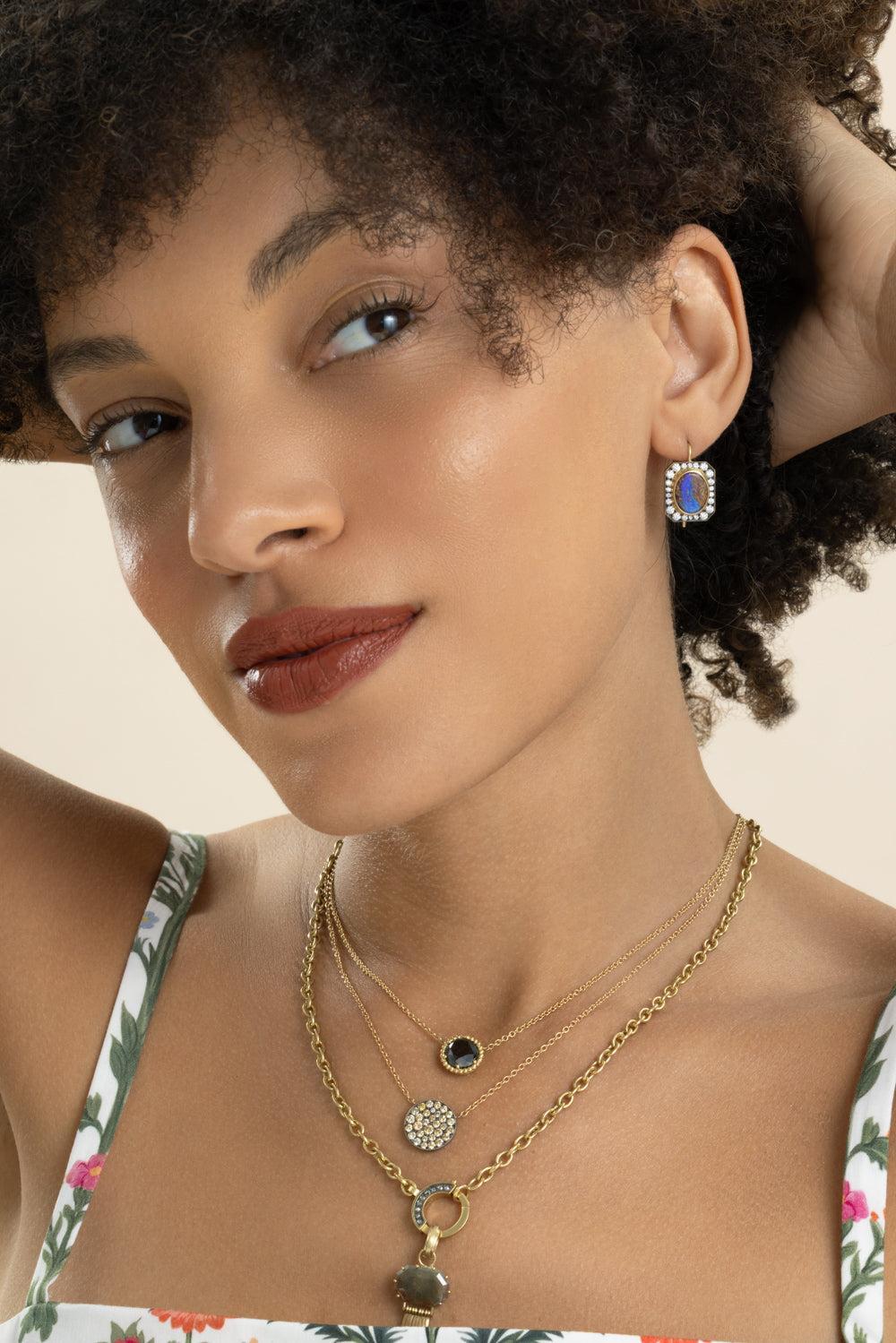 Diamond Opal Renee Earrings-YELLOW GOLD-JEWELRYFINE JEWELEARRING-SYLVA & CIE