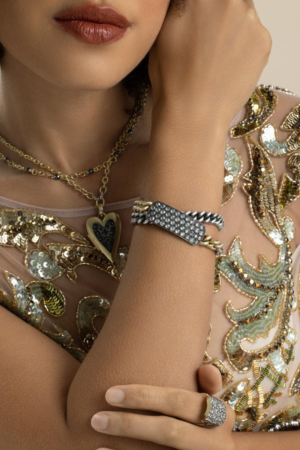 Grey Diamond Ten Table Bracelet-SILVER-JEWELRYFINE JEWELBRACELET O-SYLVA & CIE