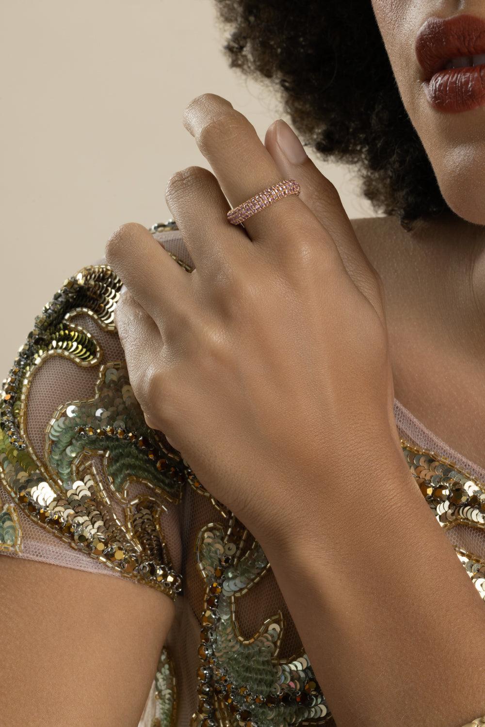 Pink Sapphire Giotto Ring-ROSE GOLD-7.5-JEWELRYFINE JEWELRING-ROBERTO DEMEGLIO