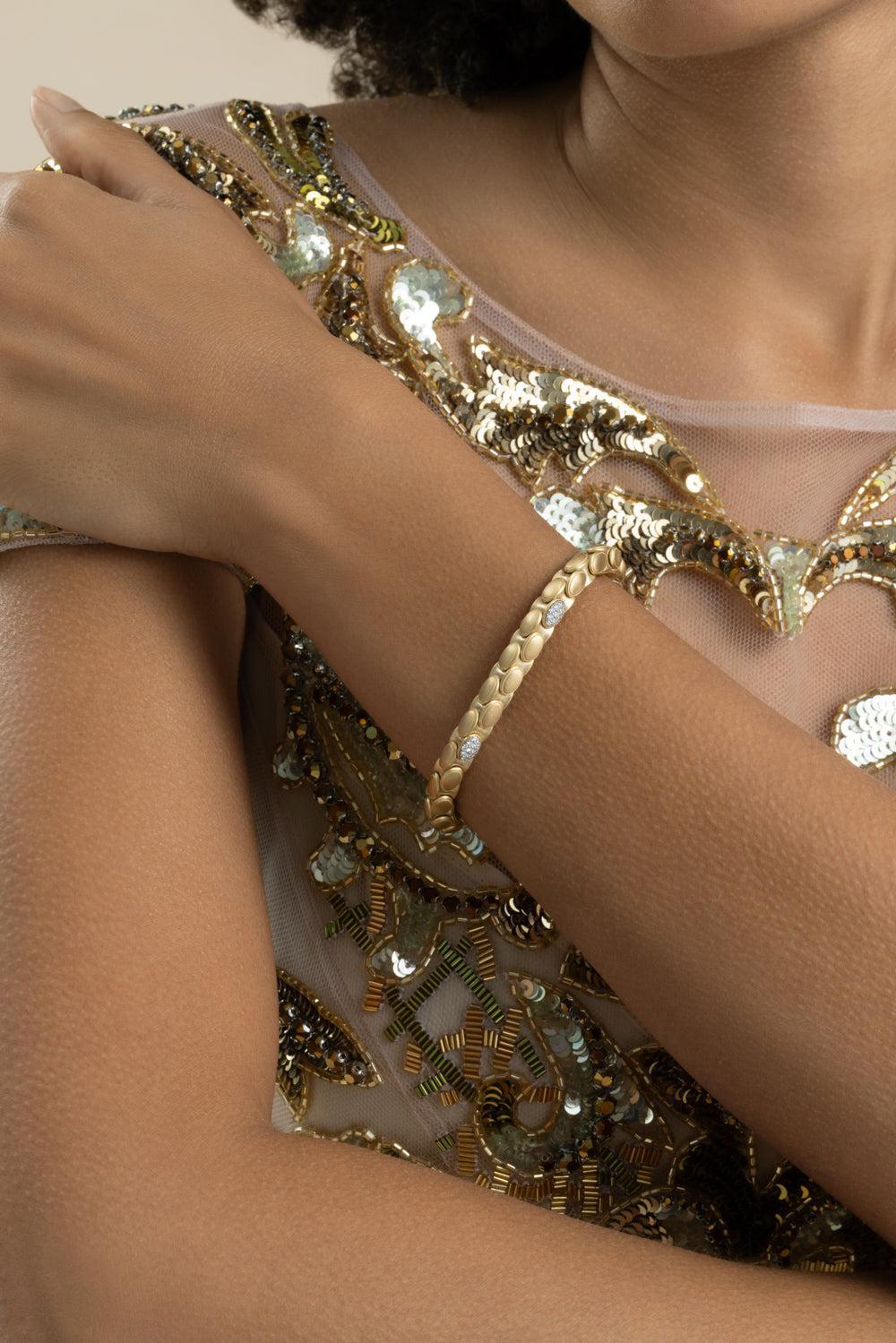 Diamond Five Section Matta Anaconda Bracelet-YELLOW GOLD-JEWELRYFINE JEWELBRACELET O-ROBERTO DEMEGLIO