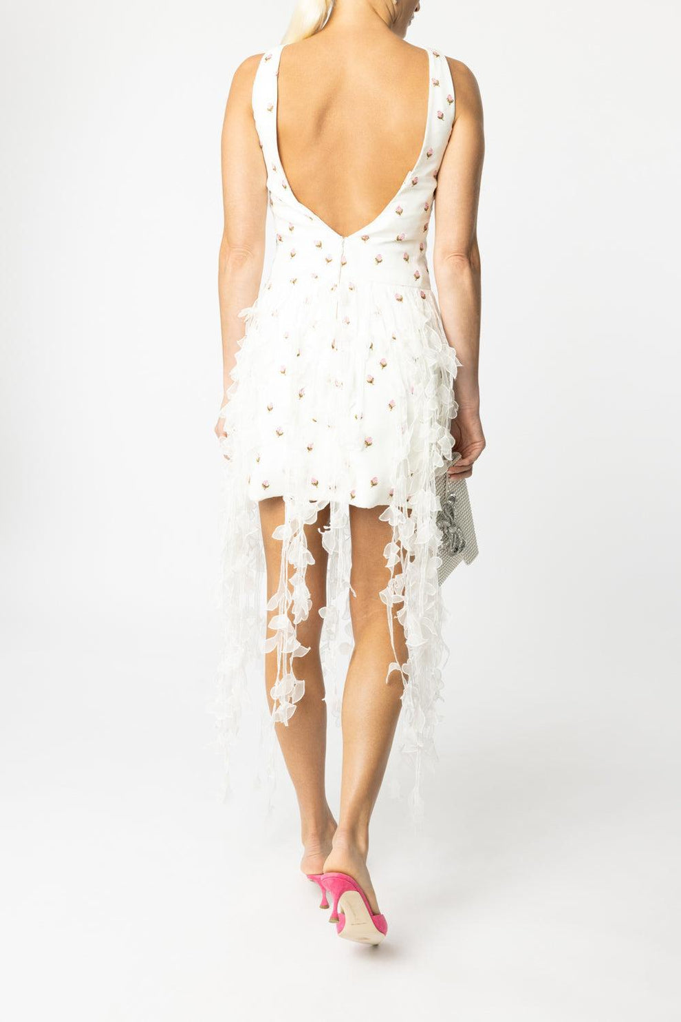 Giambattista Valli Floral-appliqu Midi Dress - White