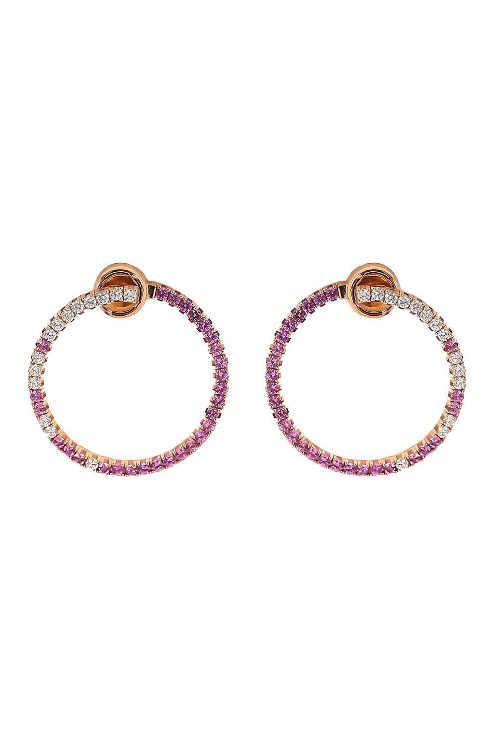 Diamond Pink Sapphire Extensible Earrings-ROSE GOLD-JEWELRYFINE JEWELEARRING-ROBERTO DEMEGLIO