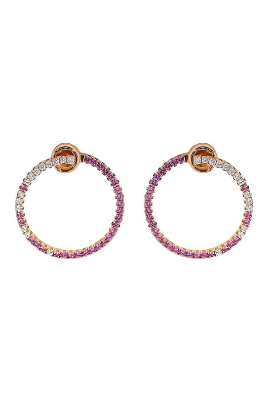 Diamond Pink Sapphire Extensible Earrings-ROSE GOLD-JEWELRYFINE JEWELEARRING-ROBERTO DEMEGLIO