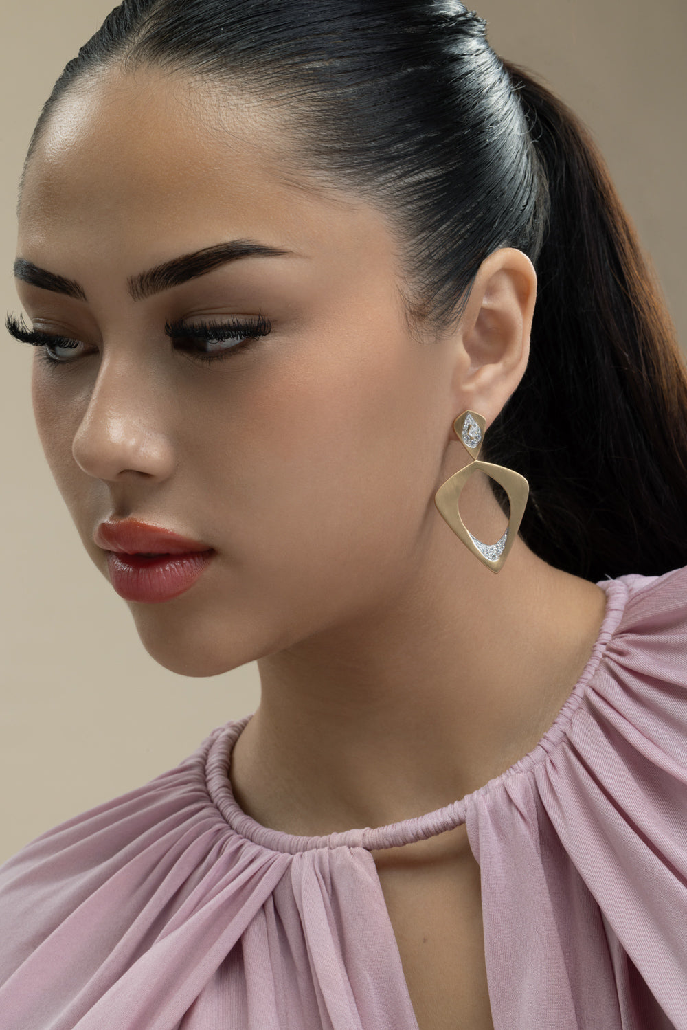 Diamond Wicker Single Layer Earrings