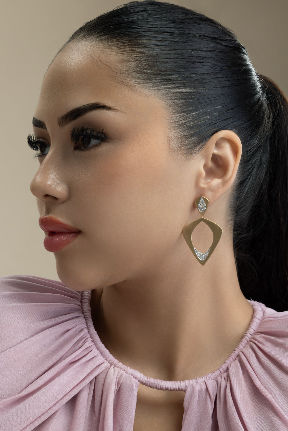 Diamond Wicker Single Layer Earrings