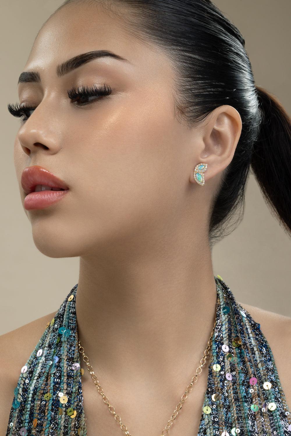 Diamond Carved Crystal Opal Butterfly Earrings-YELLOW GOLD-JEWELRYFINE JEWELEARRING-MONICA RICH KOSANN
