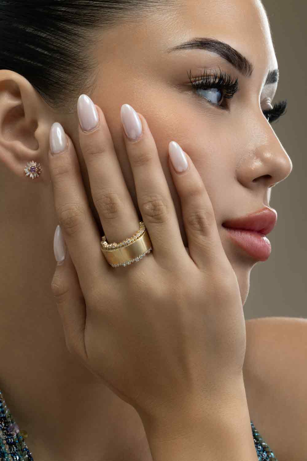 Diamond Pave Ivy Ring Jacket-YELLOW GOLD-8.5-JEWELRYFINE JEWELRING-SUZANNE KALAN
