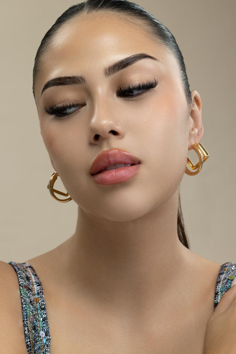 Square Hoop Earrings-YELLOW GOLD-JEWELRYFINE JEWELEARRING-LISA NIK