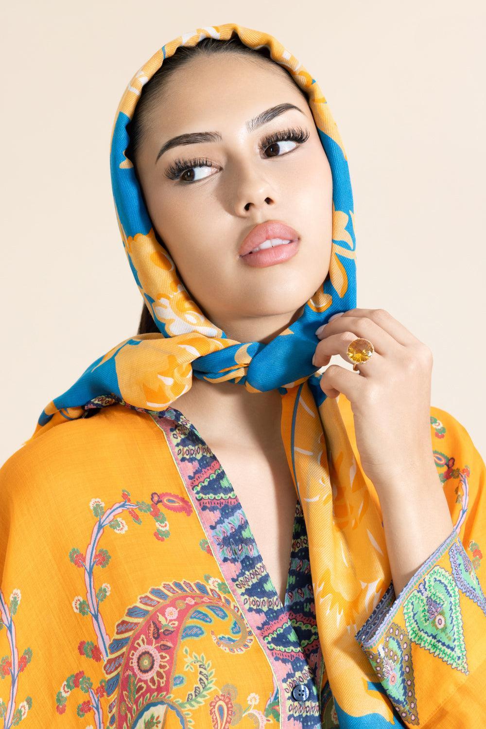 Printed Tosca Scarf - Blue Print-PRINTBLU-O/S-ACCESSORIESCARVES-ETRO