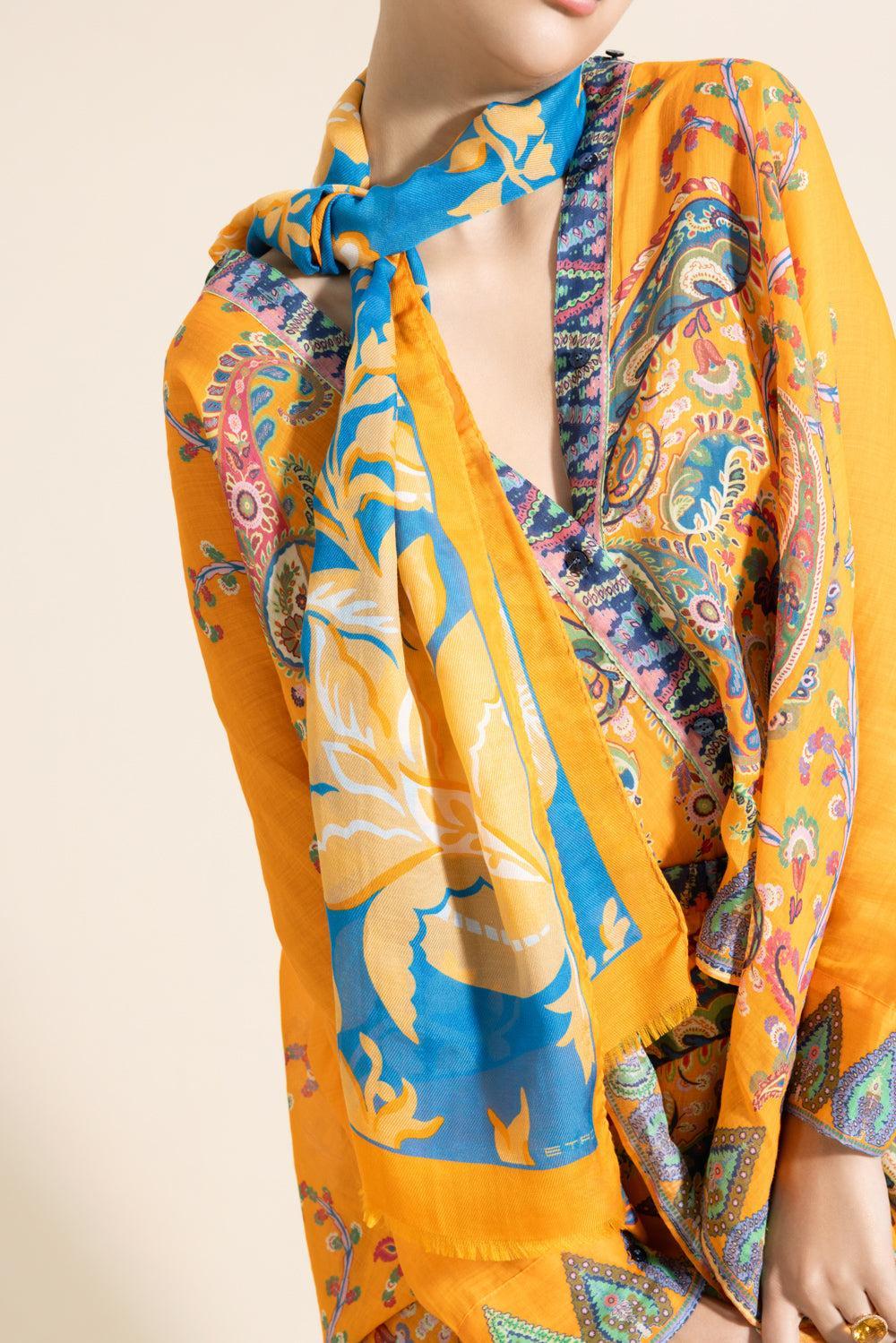 Printed Tosca Scarf - Blue Print-PRINTBLU-O/S-ACCESSORIESCARVES-ETRO