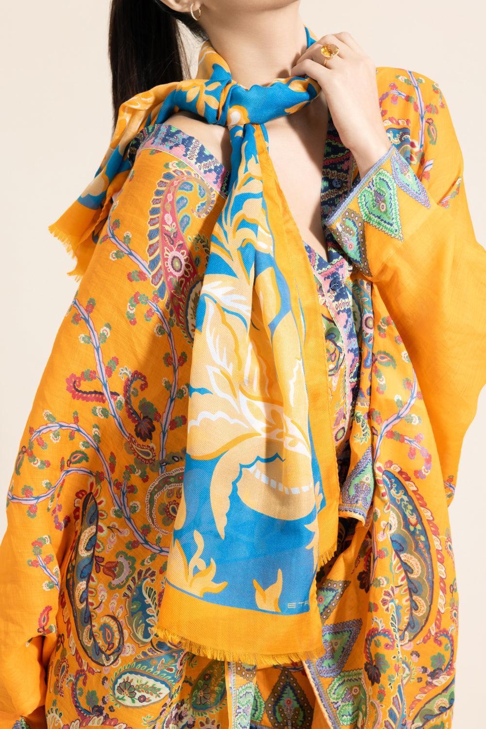 Printed Tosca Scarf - Blue Print-PRINTBLU-O/S-ACCESSORIESCARVES-ETRO