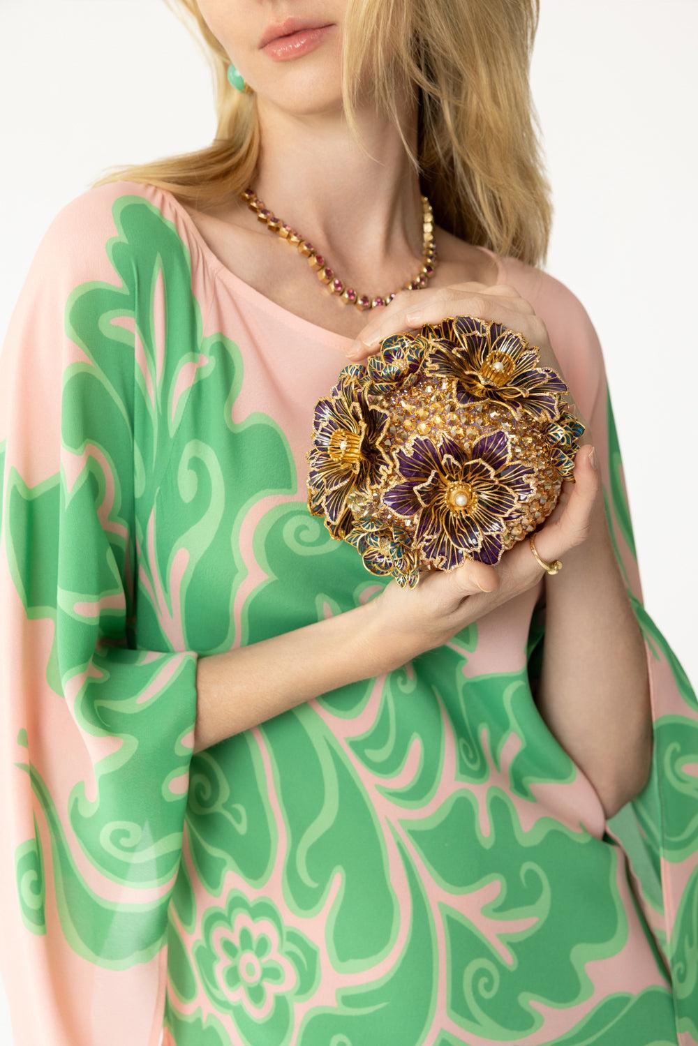 Sphere Glass Flowers Bag-CHAMPAGNE-O/S-HANDBAGEVENING-JUDITH LEIBER