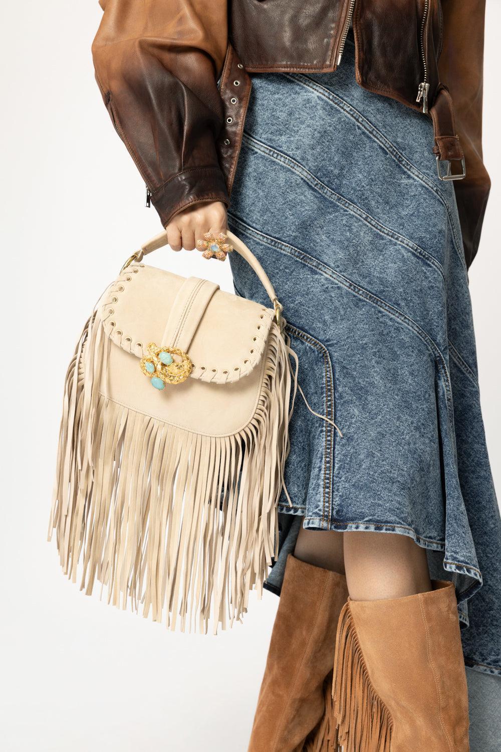 Alice Fringe Bag - Sand-SAND-O/S-HANDBAGTOP HANDLE-GEDEBE