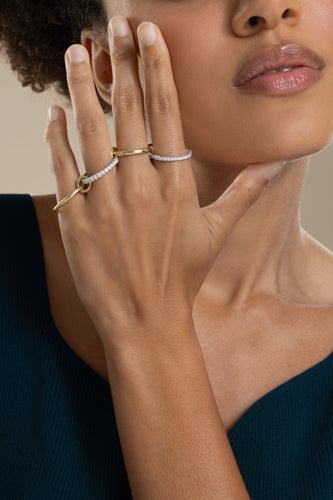 Diamond Halley Four Band Ring-YELLOW GOLD-8-JEWELRYFINE JEWELRING-SPINELLI KILCOLLIN