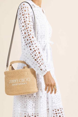 Mini Logo Nantucket Beach Tote-BROWN-HANDBAGTOTES-JIMMY CHOO
