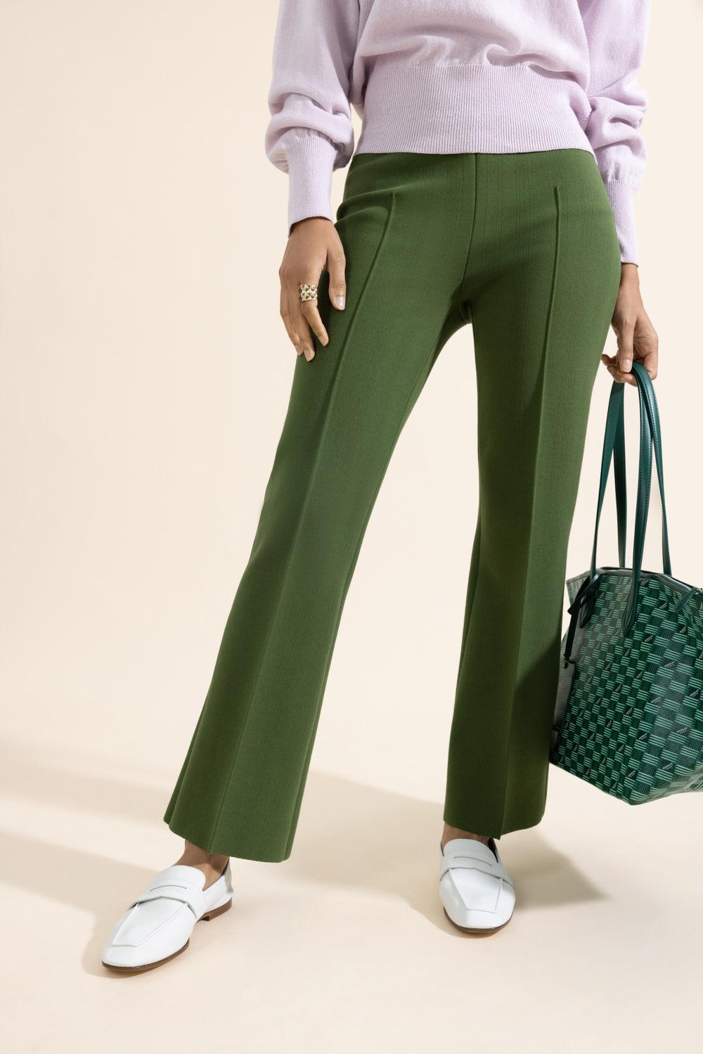 Tonal Stripe Kick Pant - Avocado-GREEN-XS-CLOTHINGPANTCROPPED-HIGH SPORT