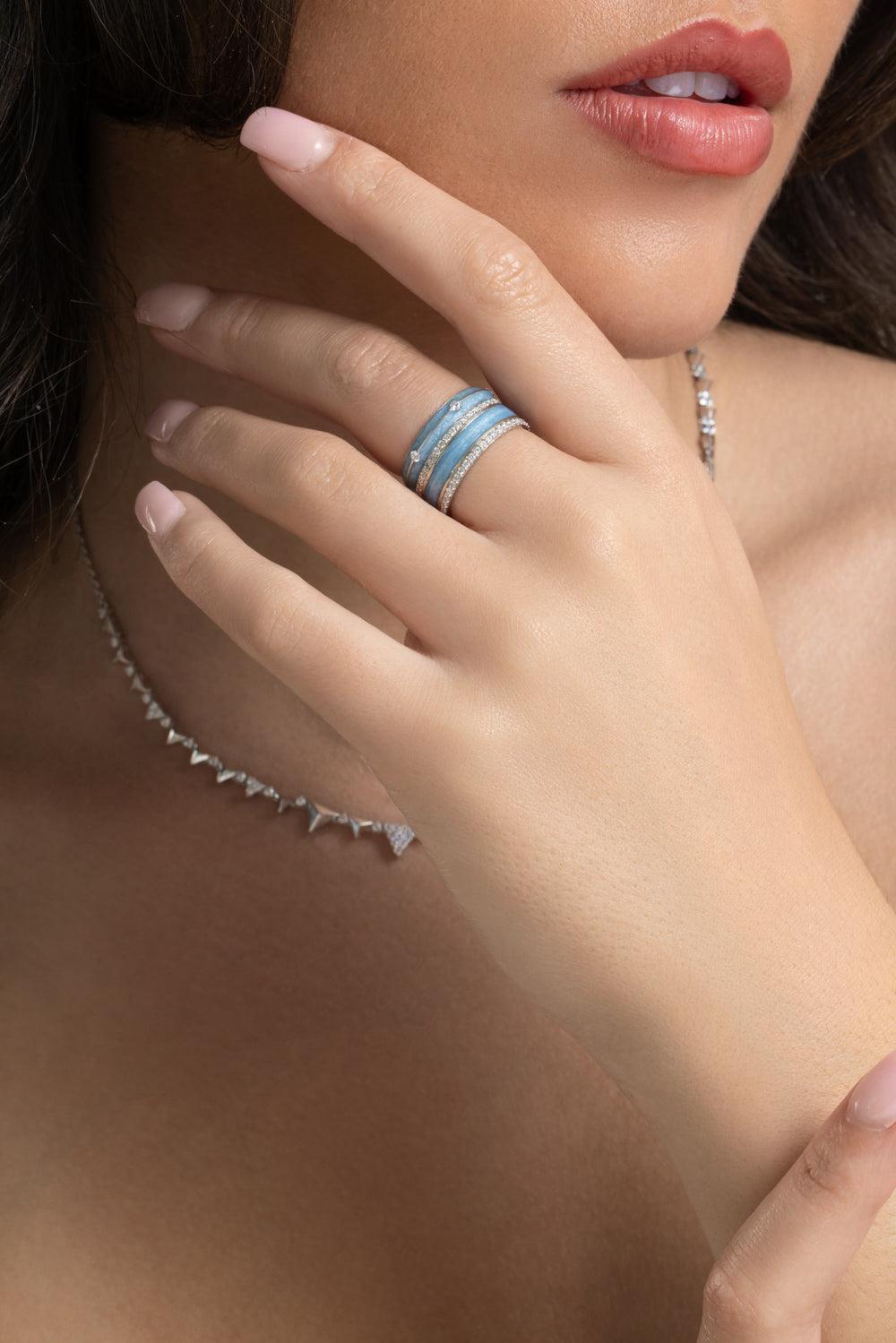 Diamond Spectrum Ring-WHITE GOLD-7.25-JEWELRYFINE JEWELRING-ALESSA JEWELRY