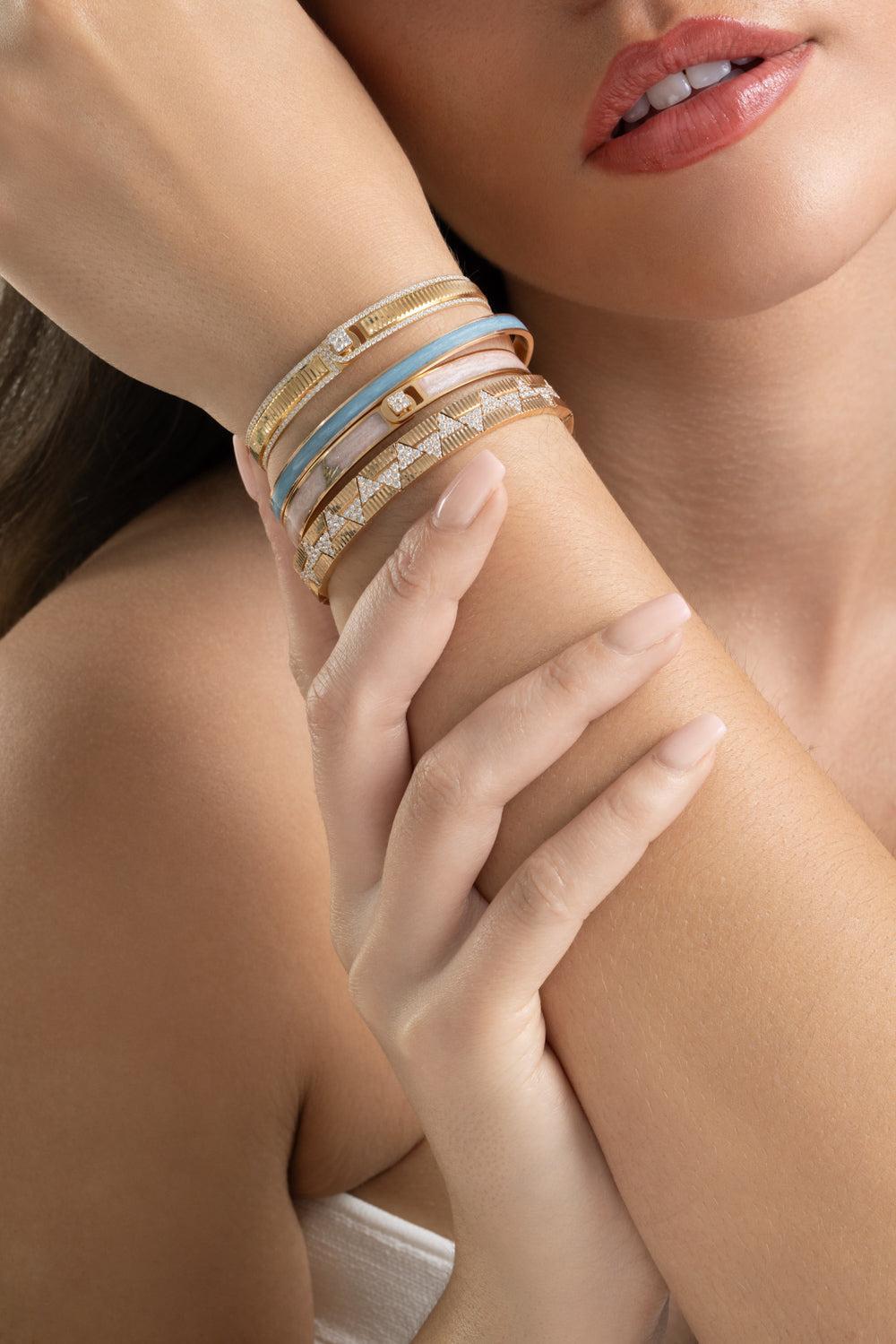 Sky Blue Cuff Bracelet-ROSE GOLD-16-JEWELRYFINE JEWELBRACELET O-ALESSA JEWELRY
