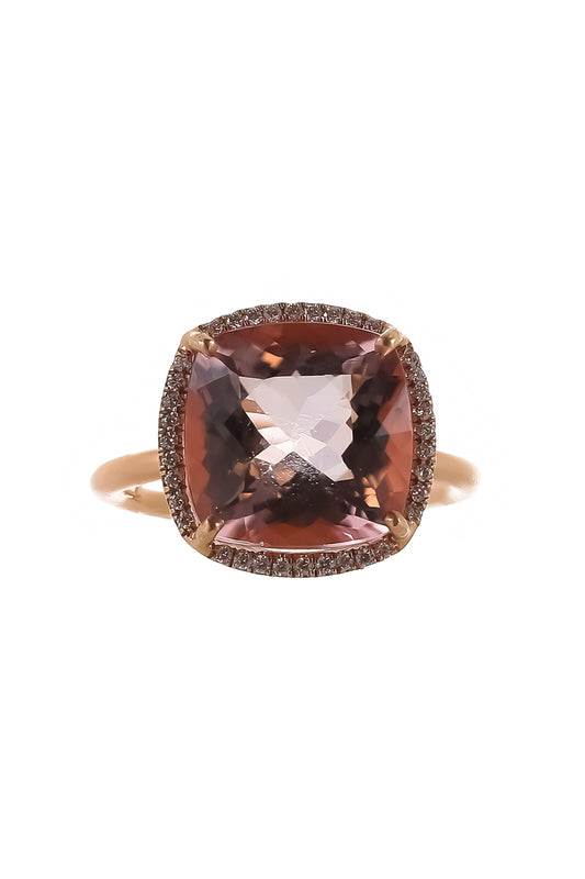 Morganite Diamond Gemmy Gem Ring