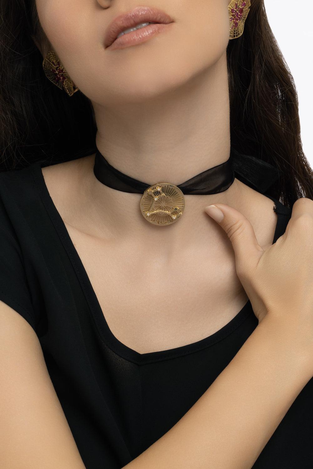 Pisces Explosion Pendant-YELLOW GOLD-JEWELRYFINE JEWELPENDANT-CAROL KAUFFMANN