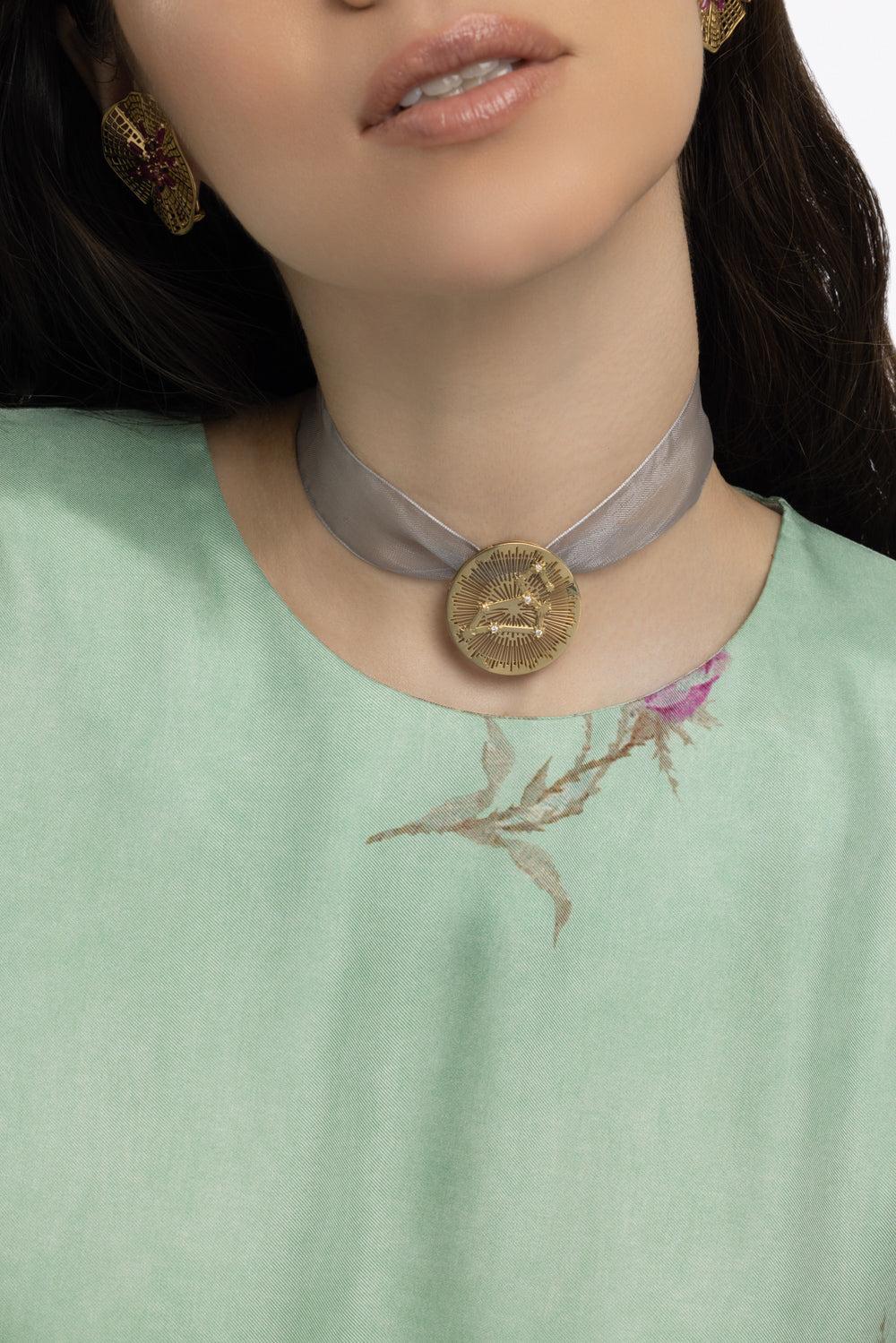 Aquarius Explosion Pendant-YELLOW GOLD-JEWELRYFINE JEWELPENDANT-CAROL KAUFFMANN