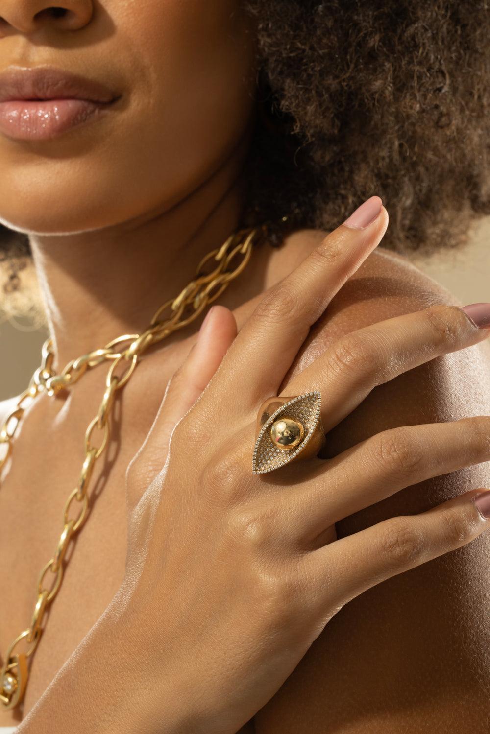 Reflections Cocktail Ring-YELLOW GOLD-6.5-JEWELRYFINE JEWELRING-CADAR