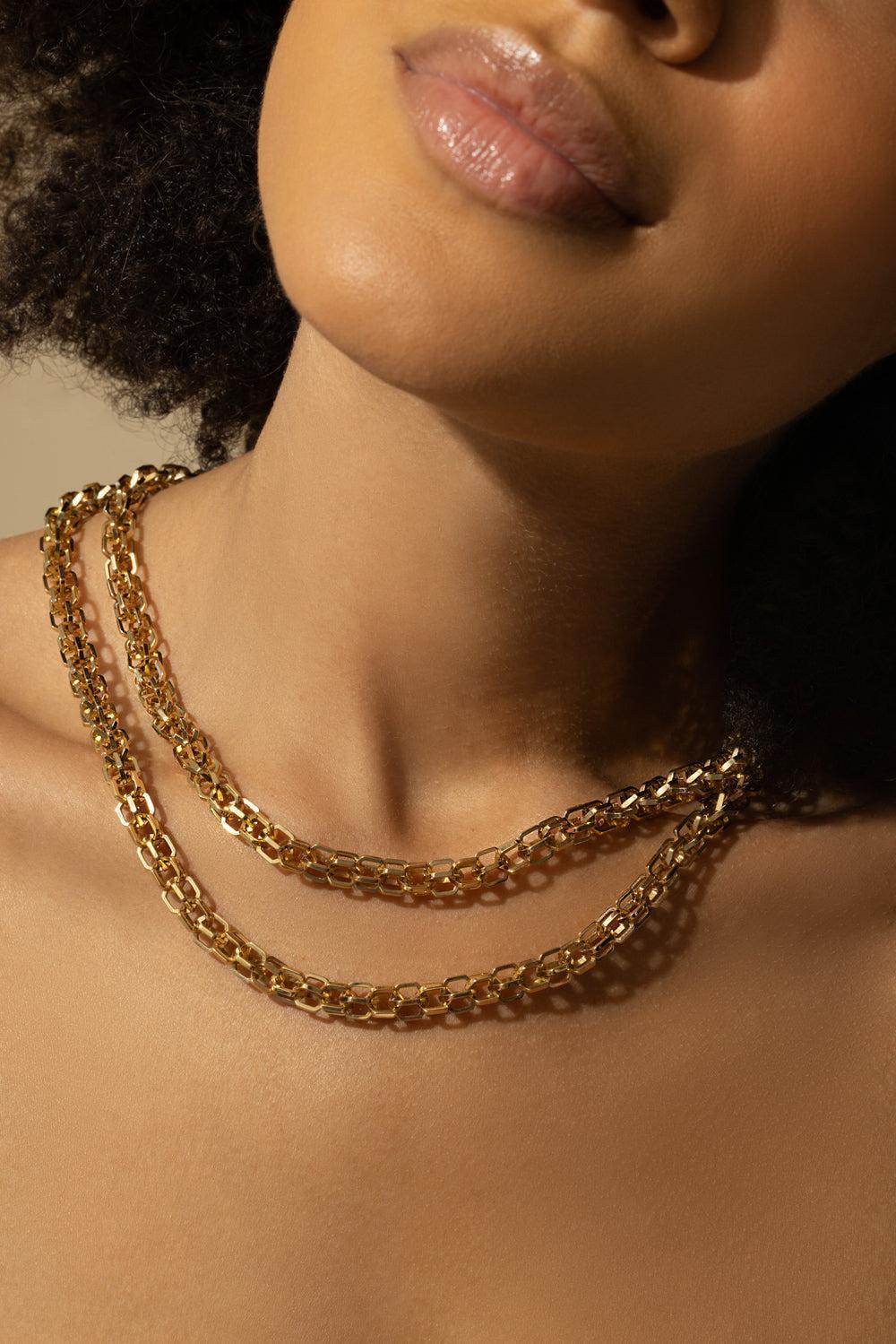 B Home Long Link Necklace-YELLOW GOLD-36-JEWELRYFINE JEWELNECKLACE O-CADAR