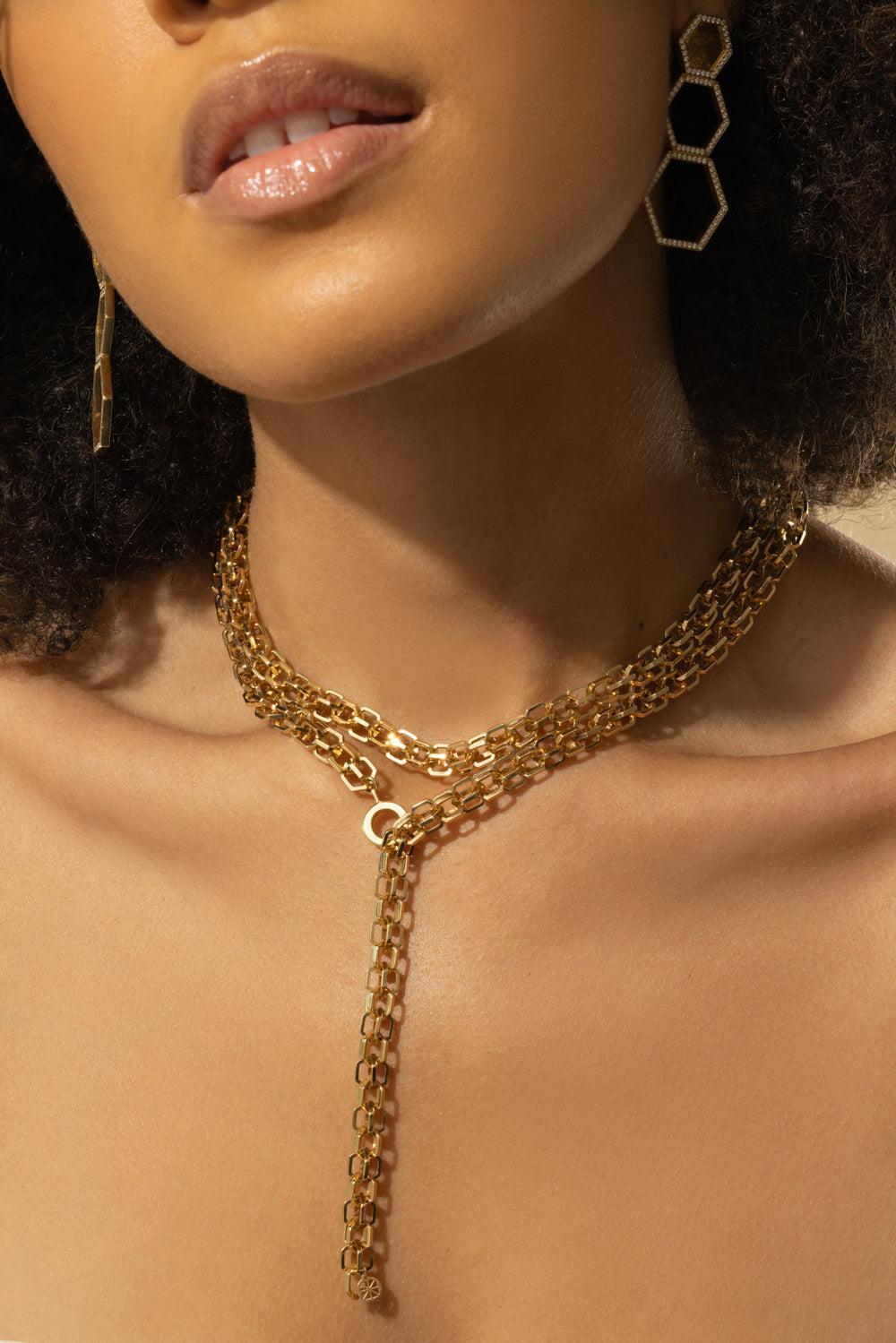 B Home Long Link Necklace-YELLOW GOLD-36-JEWELRYFINE JEWELNECKLACE O-CADAR