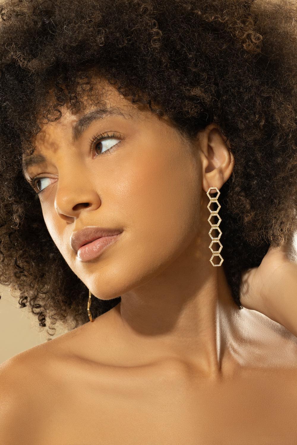 B Home Drop Earrings-YELLOW GOLD-JEWELRYFINE JEWELEARRING-CADAR