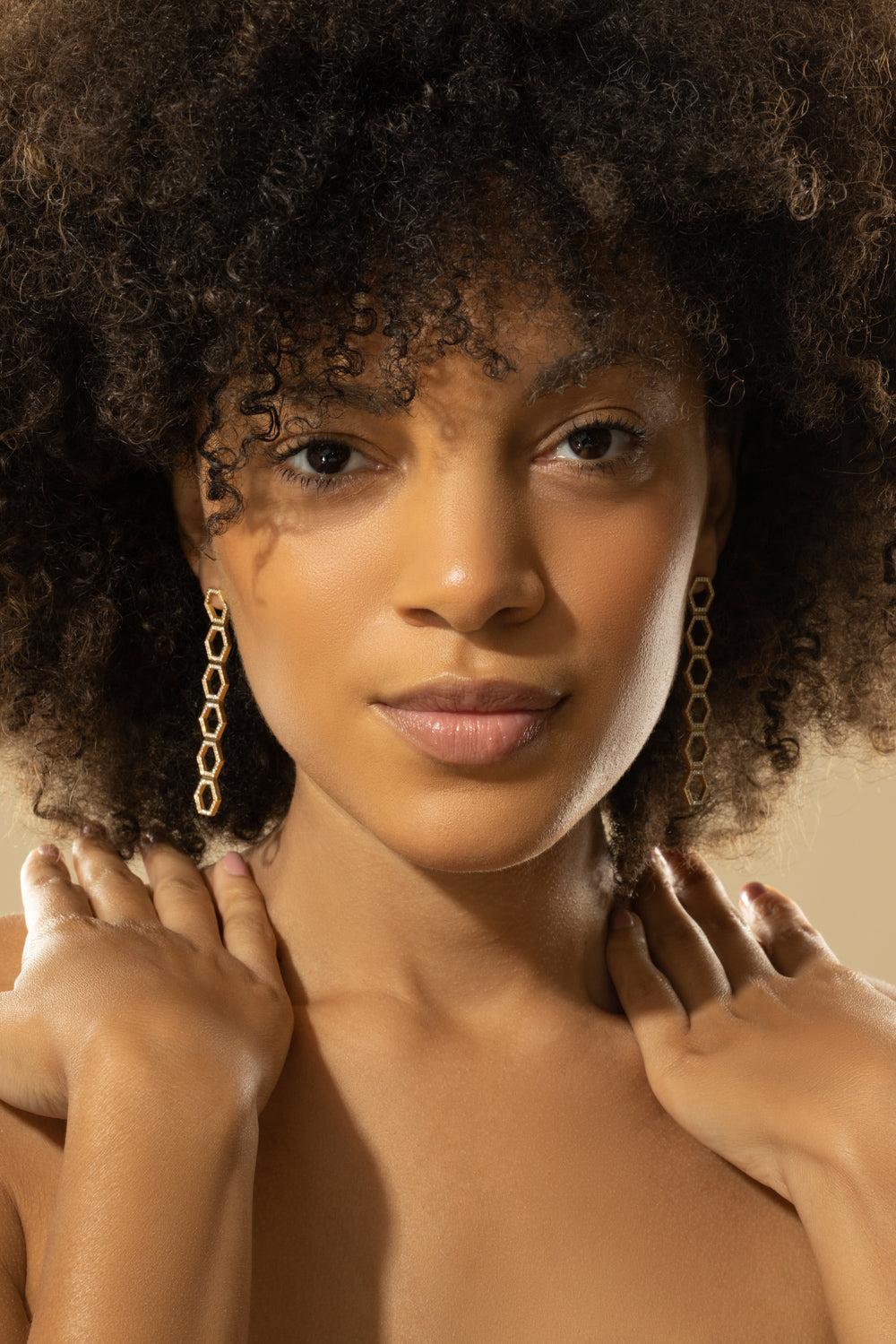 B Home Drop Earrings-YELLOW GOLD-JEWELRYFINE JEWELEARRING-CADAR