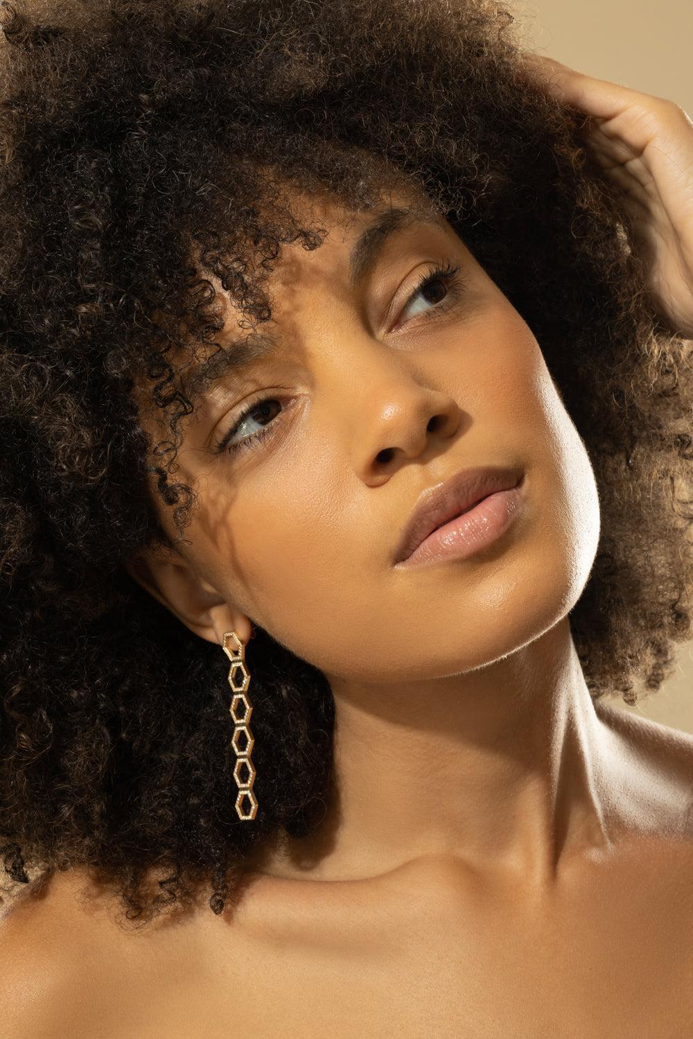 B Home Drop Earrings-YELLOW GOLD-JEWELRYFINE JEWELEARRING-CADAR