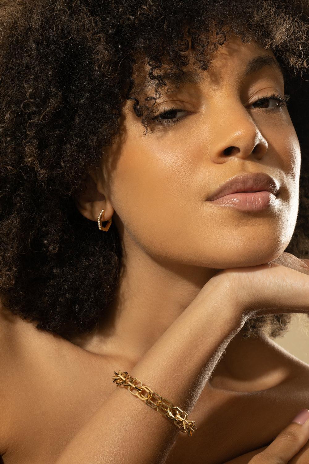 Small B Home Hoop Earrings-YELLOW GOLD-JEWELRYFINE JEWELEARRING-CADAR